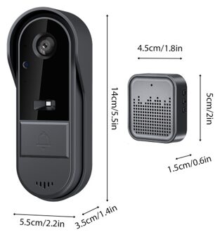 Smart Doorbell Ring Door Camera Wireless Intelligent Video Bell Camera 125 Degree Wide-angle Lens Bidirectional Visual Intercom Doorbell Night Vision One-button Wake-up for Villa Home Office Apartment
