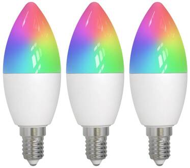 Smart E14 4.9W CCT RGB ZigBee Tuya Hue 3-delig wit mat