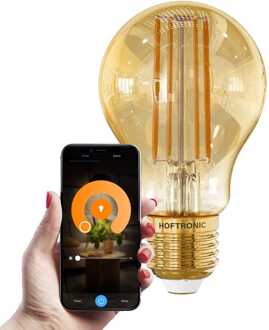 Smart E27 LED Filament Lamp - 7 Watt 806 lumen - A60 Amberkleurig glas - 1800-3000K Dimbaar