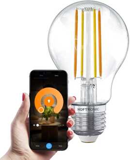 Smart E27 LED Filament Lamp - 7 Watt 806 Lumen - A60 Transparant - 1800-3000K - Dimbaar