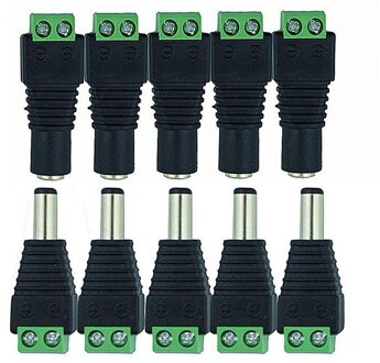 Smart Electronics Man Vrouw 5.5X2.1Mm Dc 12V 24V Jack Adapter Connector Plug Cctv Camera 1X vrouw 1x mannetje
