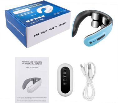 Smart Elektrische Nek En Schouder Massager Lage Frequentie Verwarming Pijnbestrijding Tool Gezondheidszorg Ontspannen Gezondheid Tool Ontspanning blauw
