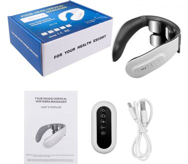 Smart Elektrische Nek En Schouder Massager Lage Frequentie Verwarming Pijnbestrijding Tool Gezondheidszorg Ontspannen Gezondheid Tool Ontspanning wit