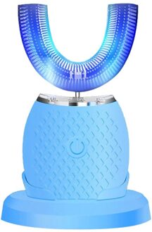 Smart Elektrische Sonic Volwassen Elektrische Tandenborstel U-Vormige Elektrik Ultrasonik Pengisian Waterdichte Whitening Tooth Cleaner Blauw