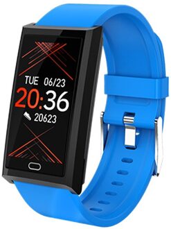 Smart Fitness Armband hartslag Bloeddruk Meting Informatie Herinnering Smartband Voor Mannen Vrouwen Polsband Waterdicht blauw