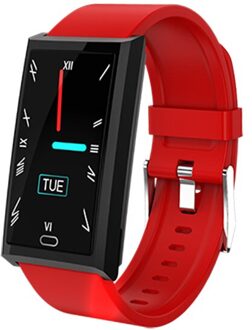 Smart Fitness Armband hartslag Bloeddruk Meting Informatie Herinnering Smartband Voor Mannen Vrouwen Polsband Waterdicht rood