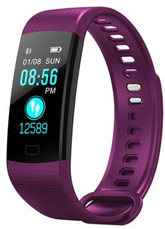 Smart fitness armband Y5 Bluetooth gezondheid armband hartslag bloeddruk monitoring stappenteller kleur display smart armband Paars