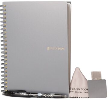 Smart Herbruikbare Notebook Dot Raster Notebook Met Pen En Microfiber Doek Notepad App Backup Business Notebook grijs A5