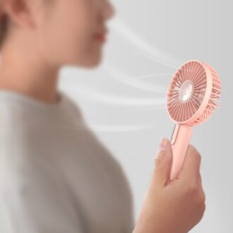 Smart Home Usb Kleurrijke Laag Geluidsniveau Handheld Multifunctionele Creatieve Mini Fan Outdoor Zomer Koel roze