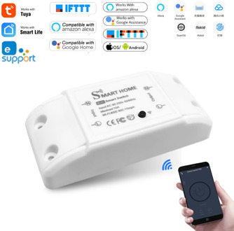 Smart Home Wifi Wireless Remote Switch Breaker Domotica LED Light Controller Module Alexa Google Home Smartlife Tuya eWelink APP