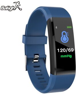 Smart Horloge Bluetooth Polsbandje Smart Armband ID115 Plus Sport Hartslagmeter Horloge Activiteit Fitness Tracker Slimme Band Blauw
