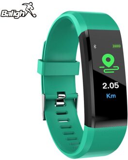 Smart Horloge Bluetooth Polsbandje Smart Armband ID115 Plus Sport Hartslagmeter Horloge Activiteit Fitness Tracker Slimme Band groen