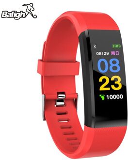 Smart Horloge Bluetooth Polsbandje Smart Armband ID115 Plus Sport Hartslagmeter Horloge Activiteit Fitness Tracker Slimme Band Rood