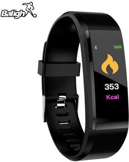 Smart Horloge Bluetooth Polsbandje Smart Armband ID115 Plus Sport Hartslagmeter Horloge Activiteit Fitness Tracker Slimme Band zwart
