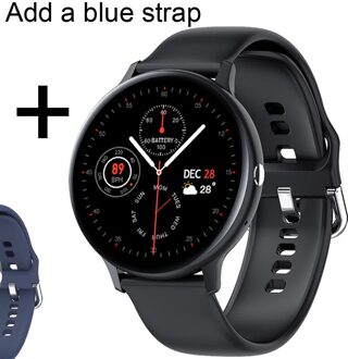 Smart Horloge Mannen Bluetooth Call Spelen Muziek Fitness Armband Smartwatch Vrouwen IP67 Full Touch Sport Digitale Horloge Voor Android Ios Add blauw strap