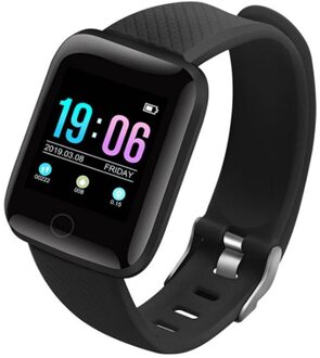 Smart Horloge Mannen Vrouwen Waterdicht Bloeddruk Hartslagmeter Sport Fitness Tracker Armband Smartwatch Voor Ios Android zwart