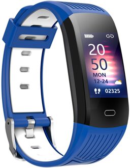 Smart Horloge Voor Android En Ios Telefoons IP68 Waterdichte Smartwatch Stappenteller Bloeddrukmeter Stap Tracking blauw wit