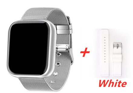 Smart Horloge Vrouwen Mannen Sport Bluetooth Smart Band Hartslagmeter Bloeddruk Fitness Tracker Armband Voor Android Ios add staal zilver
