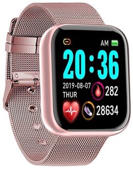 Smart Horloge Vrouwen Mannen Sport Bluetooth Smart Band Hartslagmeter Bloeddruk Fitness Tracker Armband Voor Android Ios grijs