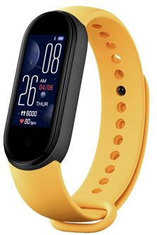 Smart Horloge Waterdicht Sport Band Polsband Voor Apple Android Smartwatch Hartslagmeter Bloeddruk Voor Mannen Vrouwen geel
