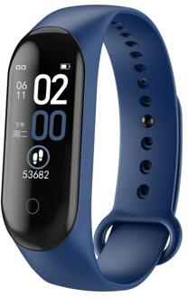 Smart Horloge Waterdicht Sport Stappenteller M4 Smart Band Smart Armband Sport Fitness Hartslagmeter Running Tracker Blauw