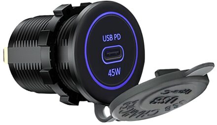 Smart Identificatie Enkele Poort Pd Interface Autolader Usb 45W Snel Opladen Blu-ray Type C Interface 20V Auto Poort