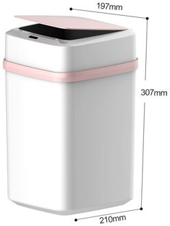 Smart Inductie Prullenbak Automatische Sensor Prullenbak Thuis Intelligente Afvalbak Elektrische Sensor Vuilnis Voor Keuken Bad Vuilnisbak roze / 15L