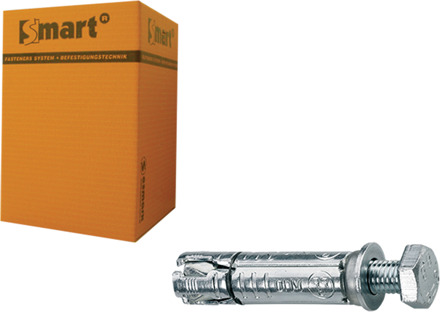 SMART | Keilbout met tapbout M8x45x90 Zn | 50 st SM000T0010800903