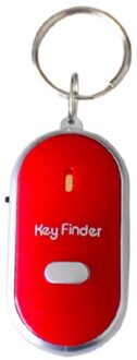 Smart Key Finder Anti-Verloren Fluitje Sensoren Sleutelhanger Tracker Led Met Fluitje Claps Locator Rood