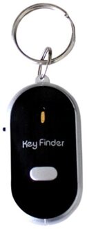 Smart Key Finder Anti-Verloren Fluitje Sensoren Sleutelhanger Tracker Led Met Fluitje Claps Locator zwart