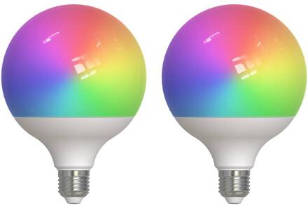 Smart LED, 2, E27, G125, 9W, RGBW, CCT, mat, Tuya wit mat