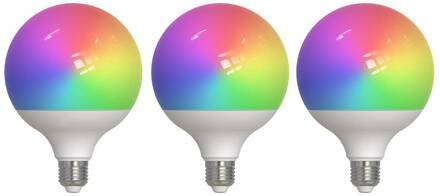 Smart LED, 3, E27, G125, 9W, RGBW, CCT, mat, Tuya wit mat