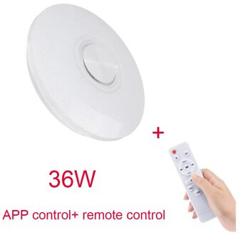 Smart Led App + Afstandsbediening Bluetooth Speaker Met Rgb Dimbare Plafondlamp Panel Lamp Loundspeaker Speler Voor Kinderen Slaapkamer 36W afgelegen controle