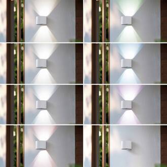 Smart LED buitenwandlamp Dara wit rond CCT RGB Tuya
