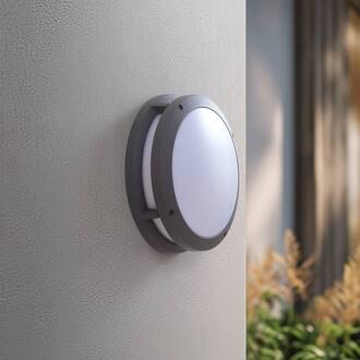 Smart LED buitenwandlamp Liren CCT RGB Tuya WLAN donkergrijs, opaal