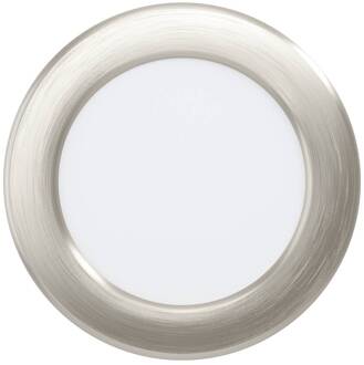 Smart LED-inbouwlamp Fueva 6-Z, grijs, Ø 12 cm nikkel mat, wit