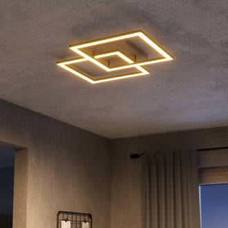 Smart LED plafondlamp Lomaltas-Z, 77 cm, 4400 lm zwart, licht hout, wit