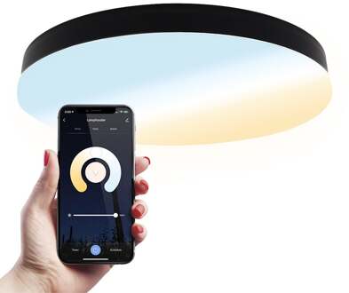 Smart LED Plafondlamp Ø30 cm 16 Watt 2700K - 6500K IP54 Zwart