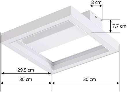 Smart LED plafondlamp Tjado, 30 cm, wit, Tuya