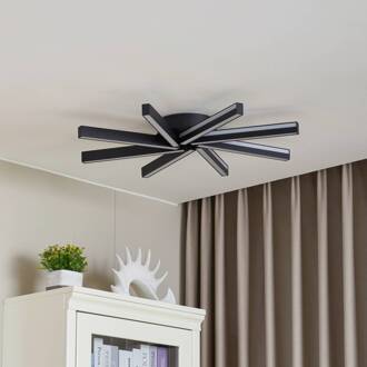 Smart LED plafondlamp Tjado, Ø70 cm, zwart, RGBW zwart, wit