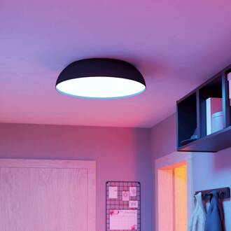 Smart LED plafondlamp Tollos-Z, Ø 55 cm zwart, wit