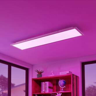 Smart LED plafondpaneel Kjetil 120 x 30 cm Tuya RGB CCT zilver, wit