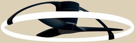 Smart LED plafondventilator Nepal, zwart, DC, stil zwart, wit