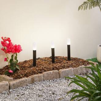 Smart LED sokkellamp Elvor, CCT, RGB, Tuya, 3 stuks zwart, wit