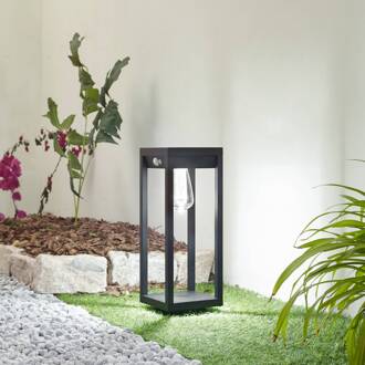 Smart LED sokkellamp Enea, sensor, CCT, RGB zwart, transparant