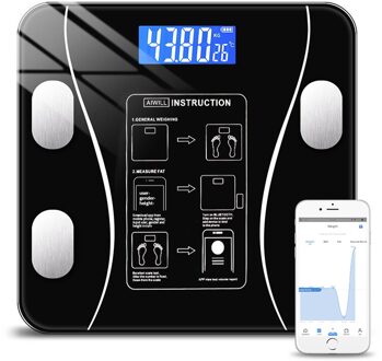 Smart Lichaamsvet Schaal Verbinding Bluetooth Elektronische Weegschaal Lichaamssamenstelling Analyzer Bascula Digitale Badkamer Vloer Schaal