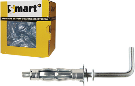 SMART | Metaal hollewandplug + L-haak M4x 38 Zn SM0HWL001040038E