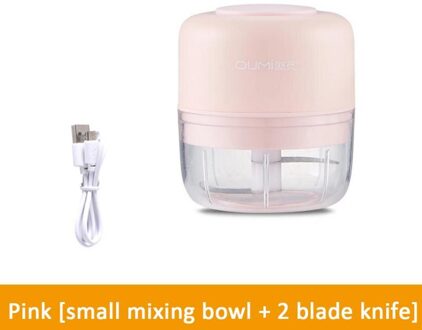 Smart Mini Elektrische Voedsel Knoflook Crusher Vleesmolen Plantaardige Chopper Rasp Kruiden Spice Maker Keuken Accessoires Gereedschap 100ml roze upgrade