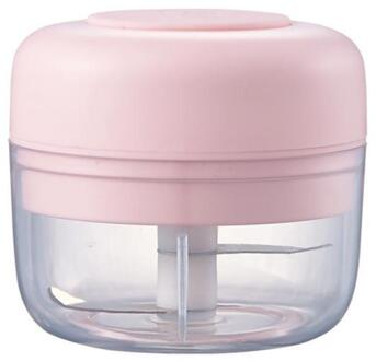 Smart Mini Elektrische Voedsel Knoflook Crusher Vleesmolen Plantaardige Chopper Rasp Kruiden Spice Maker Keuken Accessoires Gereedschap 100ml roze
