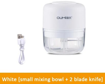 Smart Mini Elektrische Voedsel Knoflook Crusher Vleesmolen Plantaardige Chopper Rasp Kruiden Spice Maker Keuken Accessoires Gereedschap 100ml wit upgrade